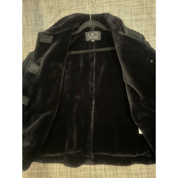 UTEX DESIGN UD Genuine Suede Faux Fur Collar Cuffs & Lining Jacket Black M - Picture 5 of 7